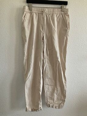 J Crew Linen-Cotton Drawstring Woman’s Pants - Beige - Size 8